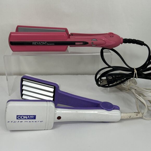 Conair Revlon Crimping Iron Hair Crimper Straightener Flat Iron Lot Tested - Picture 2 of 9